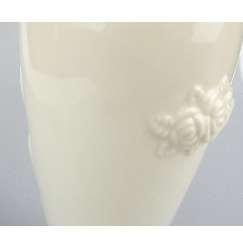 Lenox‎ Ivory 24K Gold Trim Rose Floral Large Vase 7.5